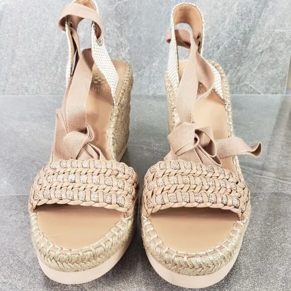 Vince Camuto Shoes Womens 10 M Beige Espadrille Platform Wedge Sandals Brisshel