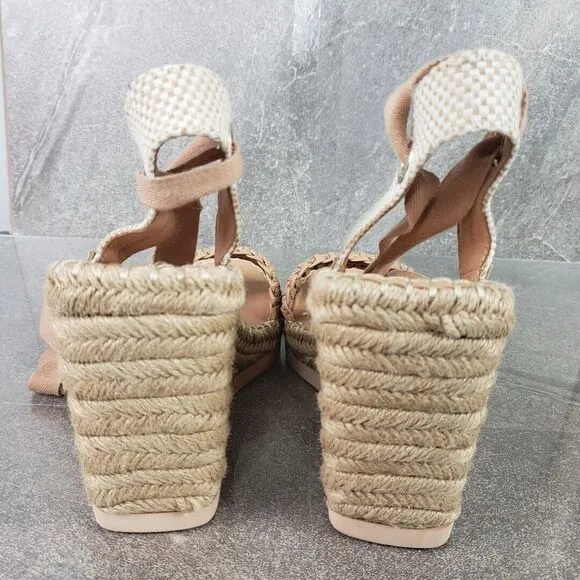 Vince Camuto Shoes Womens 10 M Beige Espadrille Platform Wedge Sandals Brisshel