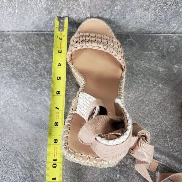 Vince Camuto Shoes Womens 10 M Beige Espadrille Platform Wedge Sandals Brisshel