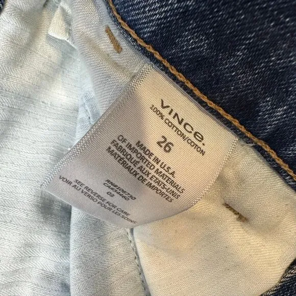 Vince Cargo Ankle Trouser Jeans Size 26 Button Fly 100% Cotton 22&quot; Inseam