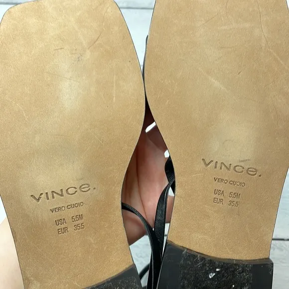 Vince Layla Leather Wrap Sandals in Black 5.5 S81