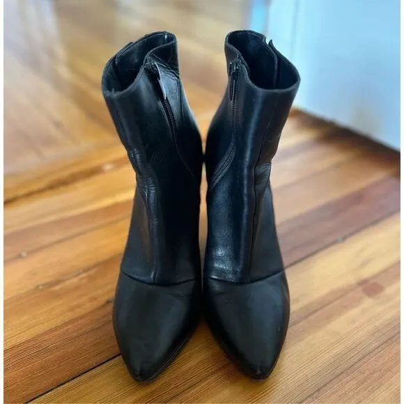 Vince Luisa High Heel Ankle Boots Black Leather Size 8