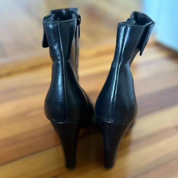 Vince Luisa High Heel Ankle Boots Black Leather Size 8