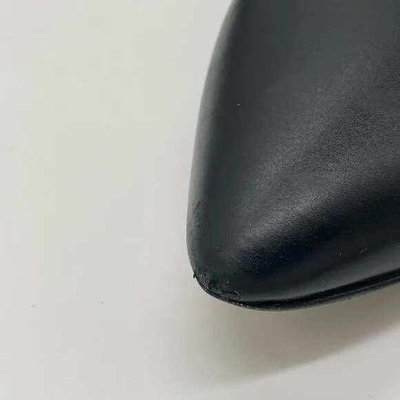 Vince Nina Leather D'Orsay Flats - Black - 11M