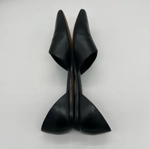 Vince Nina Leather D'Orsay Flats - Black - 11M