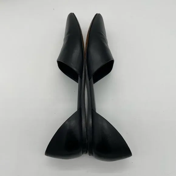 Vince Nina Leather D'Orsay Flats - Black - 11M
