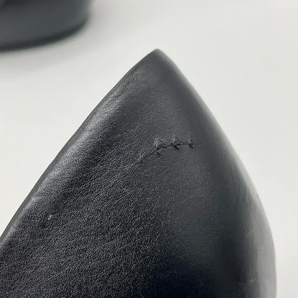 Vince Nina Leather D'Orsay Flats - Black - 11M