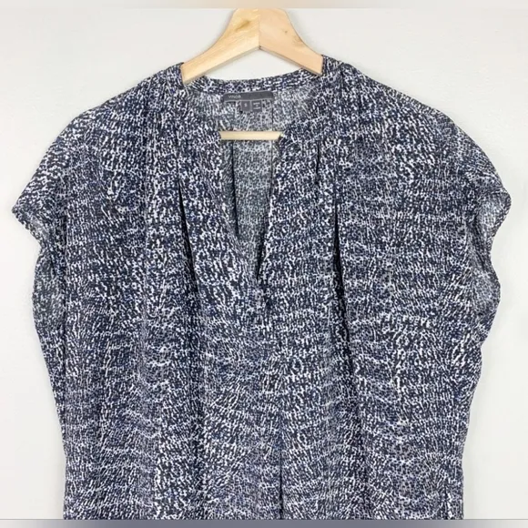 VINCE Silk Shift Static Print Tunic Dress With Pockets Size M