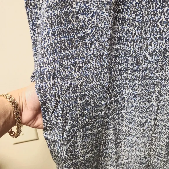 VINCE Silk Shift Static Print Tunic Dress With Pockets Size M