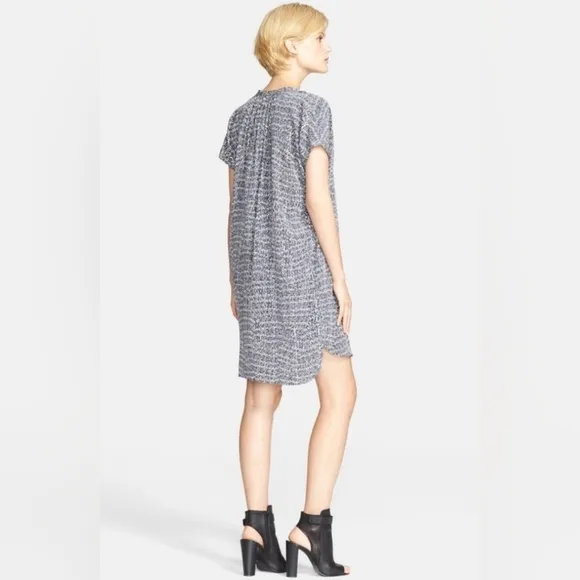 VINCE Silk Shift Static Print Tunic Dress With Pockets Size M