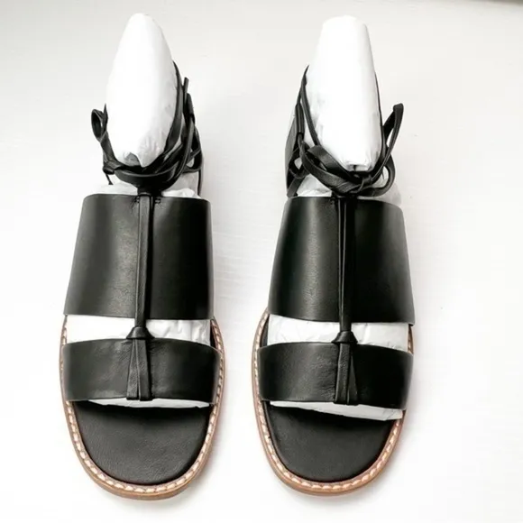 Vince womens black ankle wrap forester sandal size 7M