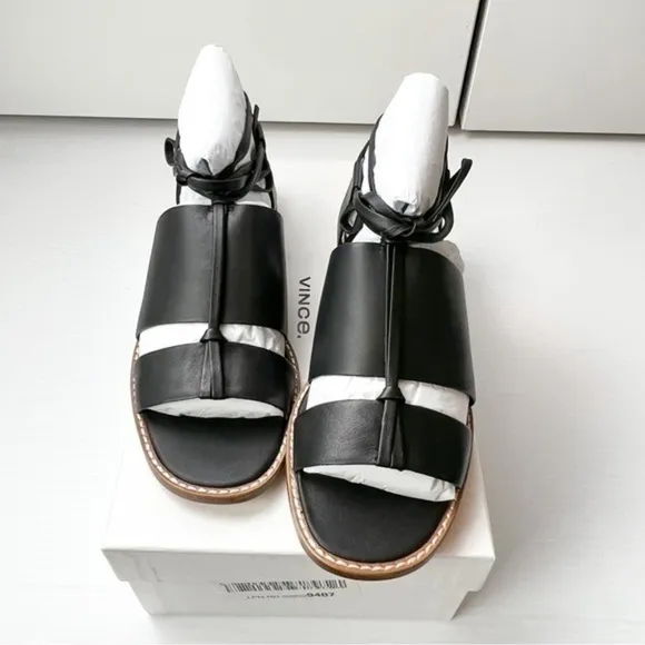 Vince womens black ankle wrap forester sandal size 7M