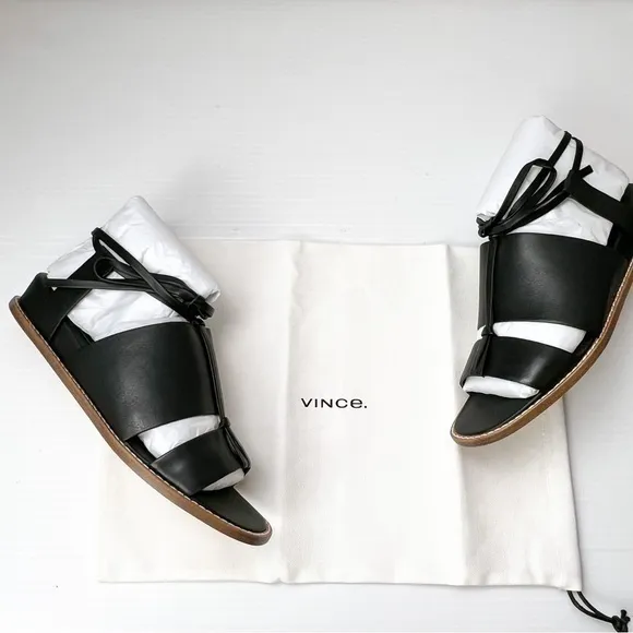Vince womens black ankle wrap forester sandal size 7M