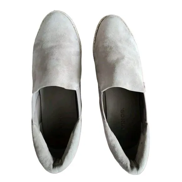 Vince Womens Wilden Suede Espadrilles Slip On Shoes Platform Grey Size 7