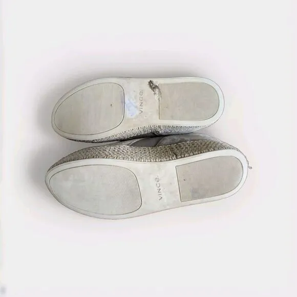 Vince Womens Wilden Suede Espadrilles Slip On Shoes Platform Grey Size 7