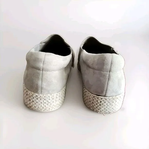 Vince Womens Wilden Suede Espadrilles Slip On Shoes Platform Grey Size 7