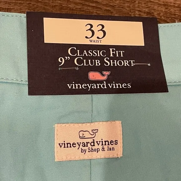 Vineyard Vines Club Shorts Mens Size 33 Classic Fit Flats Blue 9&quot; BRAND NEW