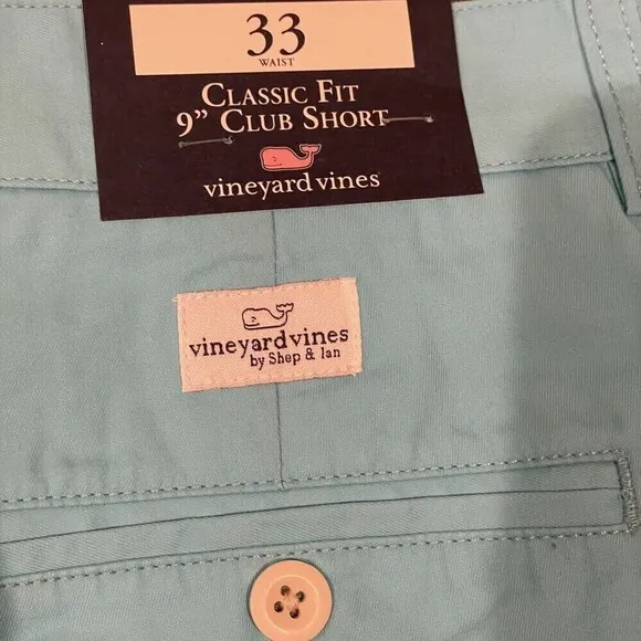 Vineyard Vines Club Shorts Mens Size 33 Classic Fit Flats Blue 9&quot; BRAND NEW