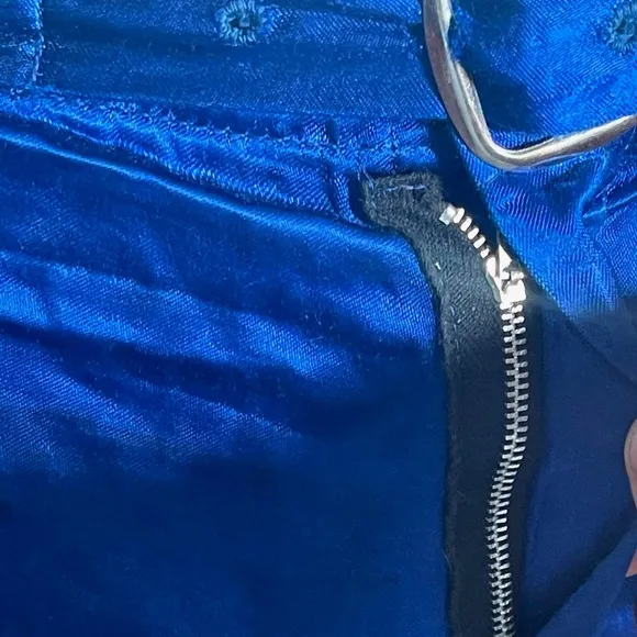 Vintage 1950s Blue Satin Athletic Wrestling Shorts