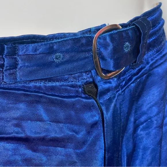 Vintage 1950s Blue Satin Athletic Wrestling Shorts
