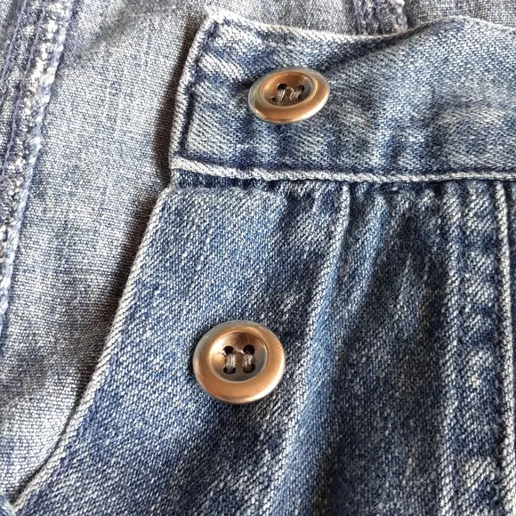 Vintage 90's Button Front Mini Skater Denim A-line Skirt Small Summer Blogger