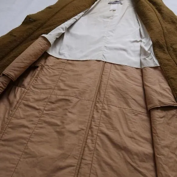 Vintage 90s Jil Sander khaki shaggy brushed overcoat