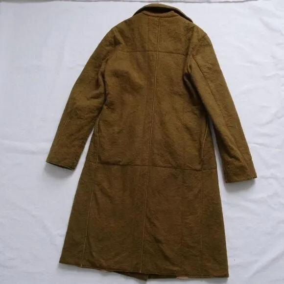Vintage 90s Jil Sander khaki shaggy brushed overcoat