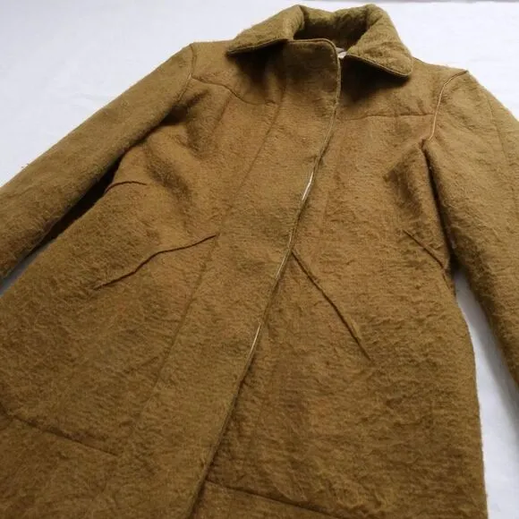 Vintage 90s Jil Sander khaki shaggy brushed overcoat