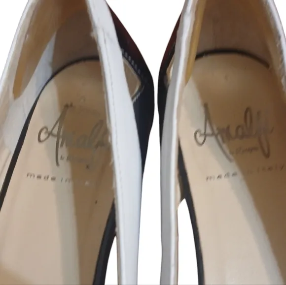 Vintage Amalfi Black and White Leather Flat Women's size 7