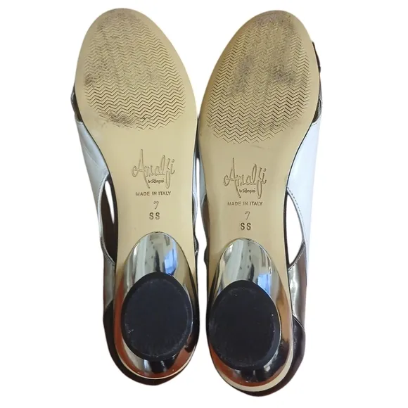 Vintage Amalfi Black and White Leather Flat Women's size 7