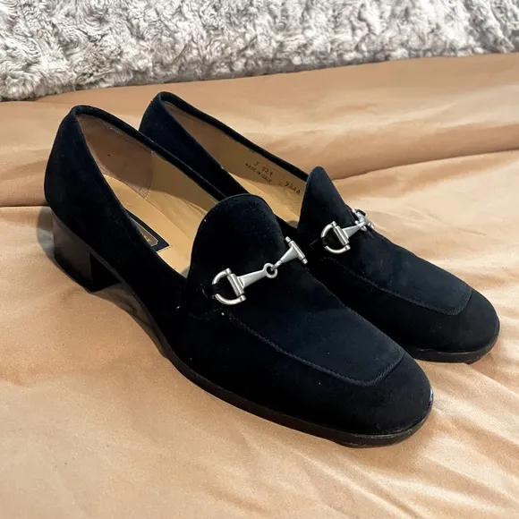 Vintage Authentic Coach Italian Suede Leather Heel Loafers Old Money Sz 9