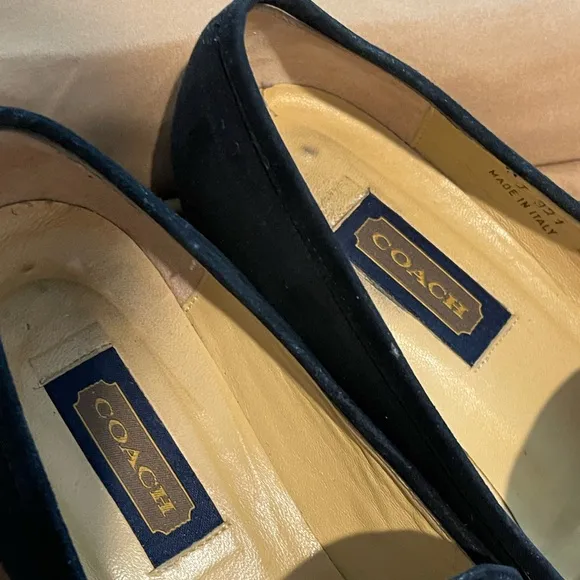 Vintage Authentic Coach Italian Suede Leather Heel Loafers Old Money Sz 9