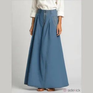 vintage Denim Blue Jean Skirt Liz Sport • pleated skirt • pockets