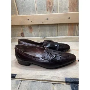 Vintage Fratelli Brown Leather Dress Shoes Slip On Kiltie Loafers 10.5 B Need In