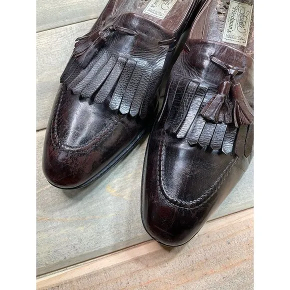 Vintage Fratelli Brown Leather Dress Shoes Slip On Kiltie Loafers 10.5 B Need In