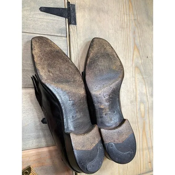 Vintage Fratelli Brown Leather Dress Shoes Slip On Kiltie Loafers 10.5 B Need In