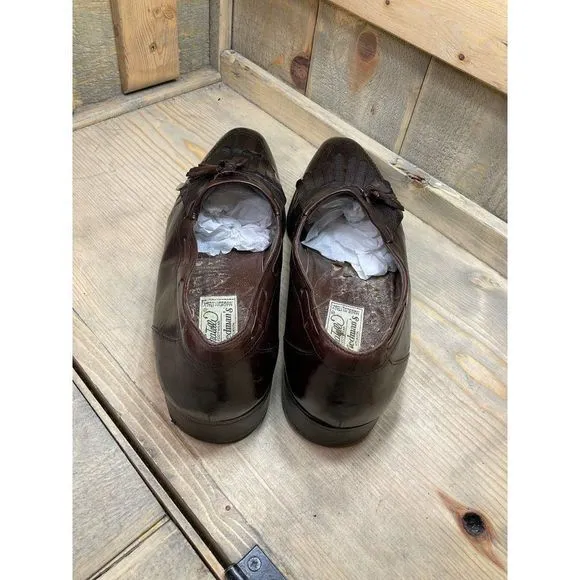 Vintage Fratelli Brown Leather Dress Shoes Slip On Kiltie Loafers 10.5 B Need In