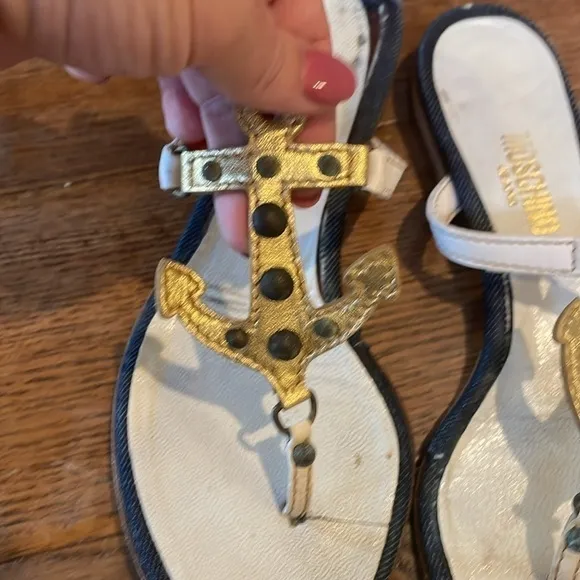 Vintage Moschino Jeans Nautical Flat Sandals Size 7 1/2