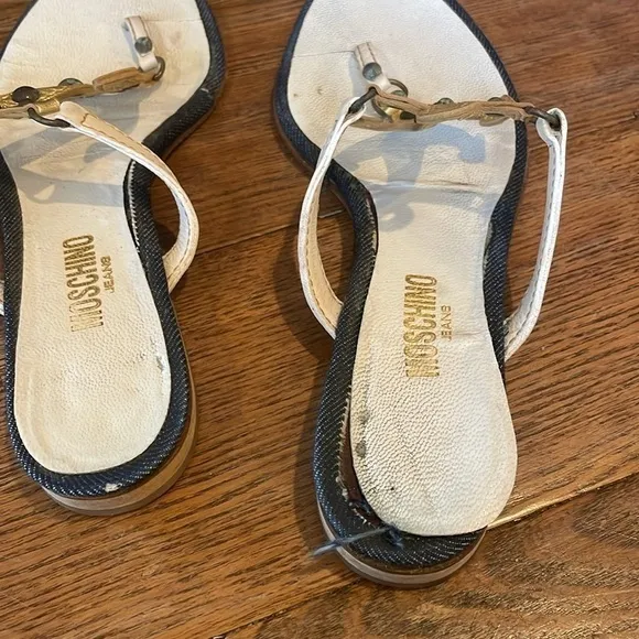 Vintage Moschino Jeans Nautical Flat Sandals Size 7 1/2