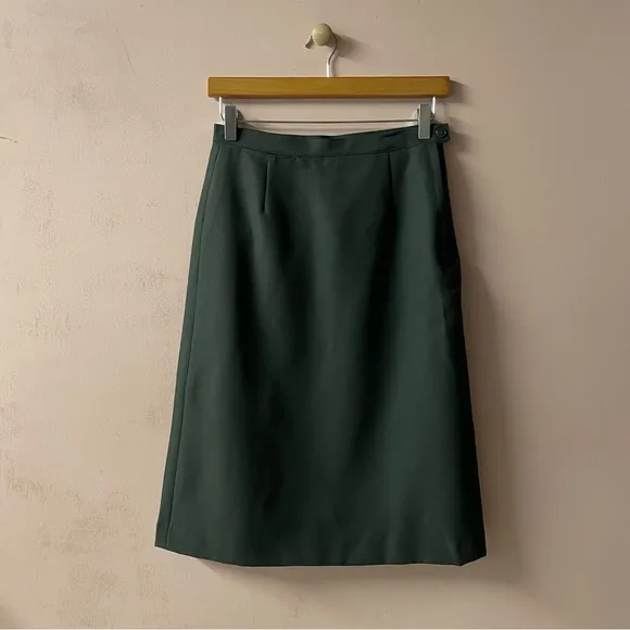 Vintage Patriot by Weintraub Bros. Dark Green A-Line Midi Skirt