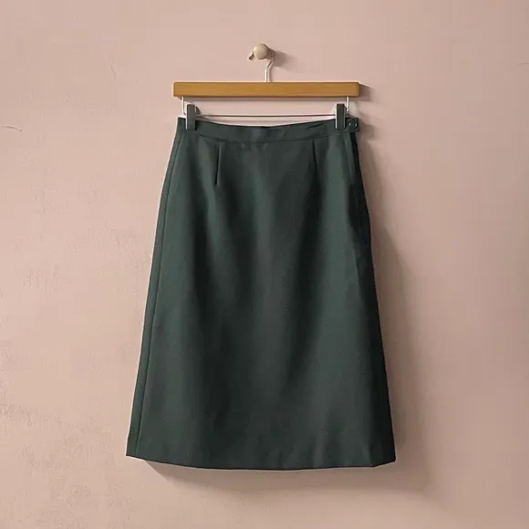 Vintage Patriot by Weintraub Bros. Dark Green A-Line Midi Skirt