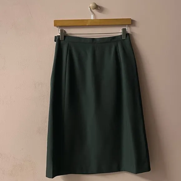 Vintage Patriot by Weintraub Bros. Dark Green A-Line Midi Skirt