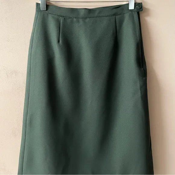 Vintage Patriot by Weintraub Bros. Dark Green A-Line Midi Skirt