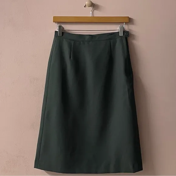 Vintage Patriot by Weintraub Bros. Dark Green A-Line Midi Skirt