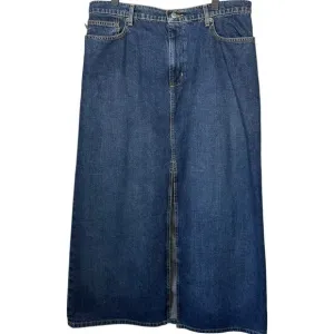Vintage Polo‎ Jeans Co Womens Maxi Long Denim Skirt Size 14 Western Front Slit