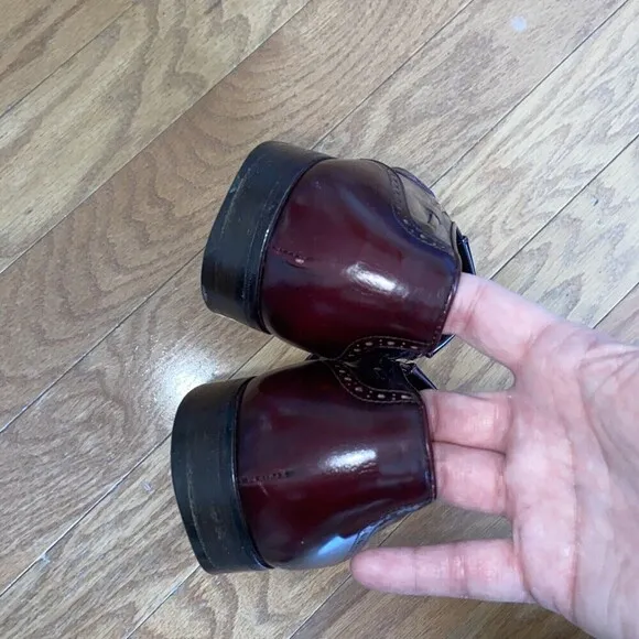 VINTAGE Salvatore Ferragamo Shoes Mens 8.5 Burgundy Leather Kilt Tassel Loafer
