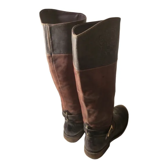 Vintage Vince Camuto Tall Genuine Leather Boots/ Size 8 B Zipper Knee High Boots