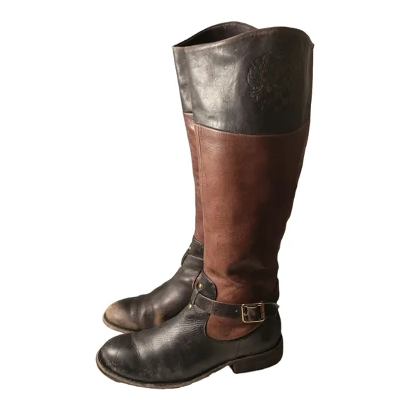 Vintage Vince Camuto Tall Genuine Leather Boots/ Size 8 B Zipper Knee High Boots