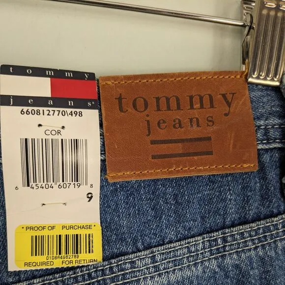 Vintage Y2K Tommy Hilfiger Carpenter Jeans Wide Leg Blue Red Denim Utility 9