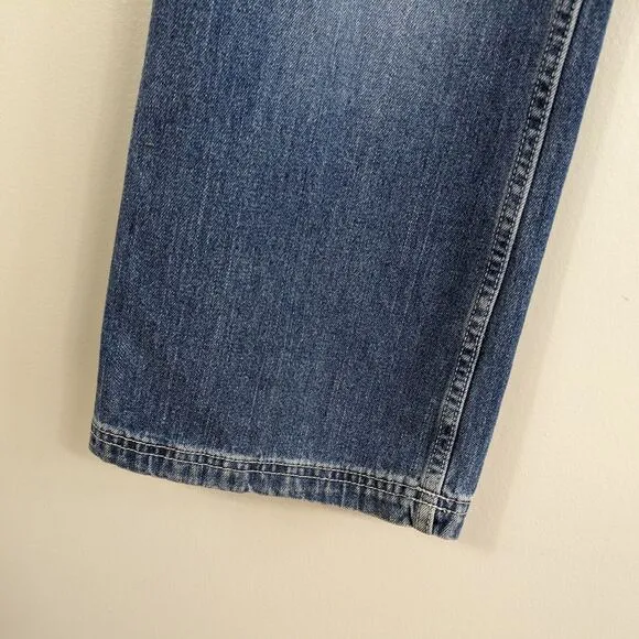 Vintage Y2K Tommy Hilfiger Carpenter Jeans Wide Leg Blue Red Denim Utility 9